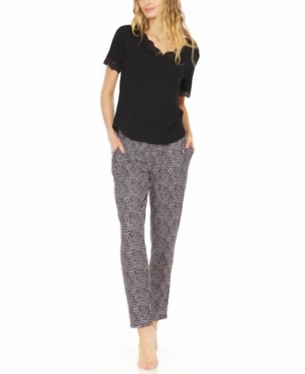 NEW FLORA NIKROOZ lexi pajama top in black